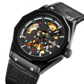 SKMEI 9248 Casual Leder Armbanduhren Wasserdichte Automatik Herrenuhren